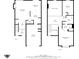 Combined floor plan image for first and second floors featuring a living room, kitchen, bedrooms, and garage at 9459 Wimbledon Ct, Indianapolis, IN 46250