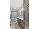 Bathroom featuring a vanity, toilet, medicine cabinet and shower with a gray curtain at 1146 Mount Vernon Dr, Greenwood, IN 46142