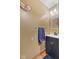 Cozy half-bath with wood floors and modern vanity at 1146 Mount Vernon Dr, Greenwood, IN 46142