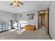 Bright bedroom featuring vaulted ceilings, twin beds and a light gray color palette at 1146 Mount Vernon Dr, Greenwood, IN 46142