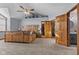 Spacious main bedroom with a wood-frame bed, vaulted ceiling, and ensuite bathroom at 1146 Mount Vernon Dr, Greenwood, IN 46142