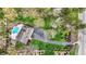 Bird's eye view of a home with a pool, long driveway, and meticulously maintained lawn and landscape at 11796 Sycamore St, Zionsville, IN 46077
