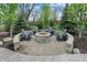 Inviting outdoor fire pit area with stone surround and comfortable seating, perfect for relaxing evenings at 11796 Sycamore St, Zionsville, IN 46077