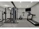 Well-equipped home gym with state-of-the-art weight training machines and cardio equipment at 11796 Sycamore St, Zionsville, IN 46077
