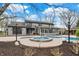 Inviting in-ground pool with stone surround and seating area, perfect for outdoor entertaining at 11796 Sycamore St, Zionsville, IN 46077