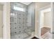 Contemporary bathroom with a glass-enclosed shower and tile accents, offering a spa-like experience at 2199 Somerset Dr, Franklin, IN 46131