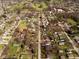 An aerial view of a neighborhood showcasing well-maintained homes, landscaping, and proximity to the nearby green space at 3018 Alice Ave, Indianapolis, IN 46237