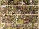 A bird's-eye view of a neighborhood showcasing uniform lots and a structured street layout on a sunny day at 3022 Alice Ave, Indianapolis, IN 46237