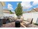 Backyard featuring a patio with modern furniture and a beautiful lawn at 5944 Aldridge Dr, Whitestown, IN 46075