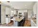 This contemporary kitchen offers stainless appliances, white cabinets, granite counters, and a center island at 6571 Hunters S Rdg, Zionsville, IN 46077
