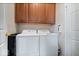Convenient laundry area with modern washer, dryer, and storage cabinets at 7236 Wyatt Ln, Indianapolis, IN 46217