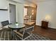 Bright dining area with view into dining area at 7902 Benjamin Dr, Lawrence, IN 46226