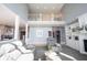 Inviting living room showcasing soaring ceilings, a loft area, and cozy seating, perfect for modern living at 9921 N Wind River Run, McCordsville, IN 46055
