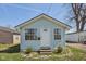Charming light blue house with a well-maintained front yard and steps to the front door at 1039 S Ohio St, Martinsville, IN 46151