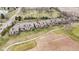 Stunning aerial view of townhomes near golf course with manicured landscaping and convenient parking at 10744 Eldorado Cir, Noblesville, IN 46060