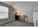 Bedroom with a window, carpet and sloped ceiling at 2432 N Talbott St, Indianapolis, IN 46205