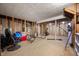 Unfinished basement ready for customization offers lots of potential to add living space and value at 3029 Oberlin Ct, Indianapolis, IN 46268