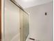 Standing shower featuring glass doors at 3509 River Bluff Rd, Anderson, IN 46012