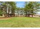 Spacious backyard features mature trees and a fire pit, great for outdoor gatherings and relaxation at 3602 N County Road 950 E, Brownsburg, IN 46112