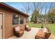 Relax on the outdoor patio with comfortable seating, perfect for enjoying the serene backyard at 3602 N County Road 950 E, Brownsburg, IN 46112