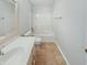 Clean bathroom with tile flooring, vanity, toilet, and shower-tub combination at 3936 Par Dr, Indianapolis, IN 46268