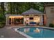 Beautiful backyard with pool and fully equipped cabana for entertaining Gathering and friends at 9080 Pickwick Dr, Indianapolis, IN 46260