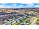 Expansive aerial view of a neighborhood with beautiful homes, lush greenery, and serene lakes at 11072 Song Creek Ct, Fishers, IN 46040