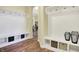 Well-organized mudroom features built-in cubbies, hooks, and storage benches at 11072 Song Creek Ct, Fishers, IN 46040