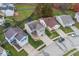 An aerial view of a neighborhood showcasing well-maintained homes and landscaping and wide streets at 11849 Wapiti Way, Noblesville, IN 46060