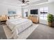 Spacious main bedroom with tray ceiling, plush carpet, and bright natural light at 13820 N Honey Creek Dr, Camby, IN 46113