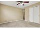 Bedroom featuring carpet flooring, closet, and a ceiling fan at 15192 Porchester Dr, Noblesville, IN 46062