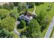 Beautiful aerial view showcasing the home's lush surroundings and manicured lawn at 3548 W 500 North Rd, McCordsville, IN 46055