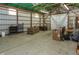 Interior of large barn with concrete floor and exposed rafters, needs updating at 3548 W 500 North Rd, McCordsville, IN 46055