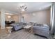 Comfortable living room with stylish sofas and seamless connection to the dining area at 3581 Free Spirit Ct, Westfield, IN 46074