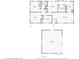 Layout featuring three bedrooms, one bath, kitchen, living room, and detached garage at 4754 E 64Th St, Indianapolis, IN 46220
