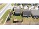 An aerial view of a new construction home with a fenced backyard at 5944 Edelle Dr, Indianapolis, IN 46237