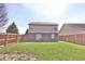 Fenced in backyard with new construction home at 5944 Edelle Dr, Indianapolis, IN 46237