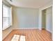 Bedroom with wood-look flooring and a closet provides ample storage space at 5944 Edelle Dr, Indianapolis, IN 46237