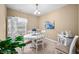 Elegant dining area featuring a round table, upholstered chairs, and a stylish hutch at 7236 Sunset Point Dr, Indianapolis, IN 46259