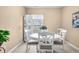 Charming dining area with white table and chairs, complemented by natural light and tasteful decor at 7236 Sunset Point Dr, Indianapolis, IN 46259