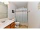 Bathroom featuring vanity, mirror, and shower with curtain at 888 Streamside Dr, Greenfield, IN 46140