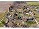 Expansive aerial view showcasing the property's location within a quiet, residential neighborhood at 9531 Prospect St, Indianapolis, IN 46239