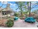 A beautiful backyard with garden and patio area at 10614 Winterwood, Carmel, IN 46032