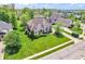 Aerial view of a stately home with manicured lawn, surrounded by lush greenery and neighborhood streets at 10792 Harbor Bay Dr, Fishers, IN 46040