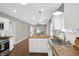 Open concept kitchen showcasing butcher block island, countertops and stainless steel sink at 1540 N Chester Ave, Indianapolis, IN 46201