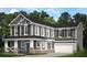 Charming two-story home with gray siding, white trim, covered porch, and an attached two-car garage at 15982 Meadow Frost Ct, Fishers, IN 46037