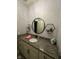 This powder room offers unique decor and fixtures, creating a stylish and inviting space at 1740 Golden Field Dr, Greenwood, IN 46143