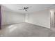 Spacious carpeted bedroom with neutral walls and ceiling fan at 19041 Karyn Ln, Westfield, IN 46062