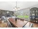 Bright dining room features a large window with hardwood floors and modern decor at 671 Spring Hills Dr, Zionsville, IN 46077