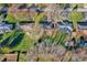 Aerial view showcasing several homes in a well-spaced neighborhood with mature trees and green lawns at 7133 Mc Lain Dr, Indianapolis, IN 46217